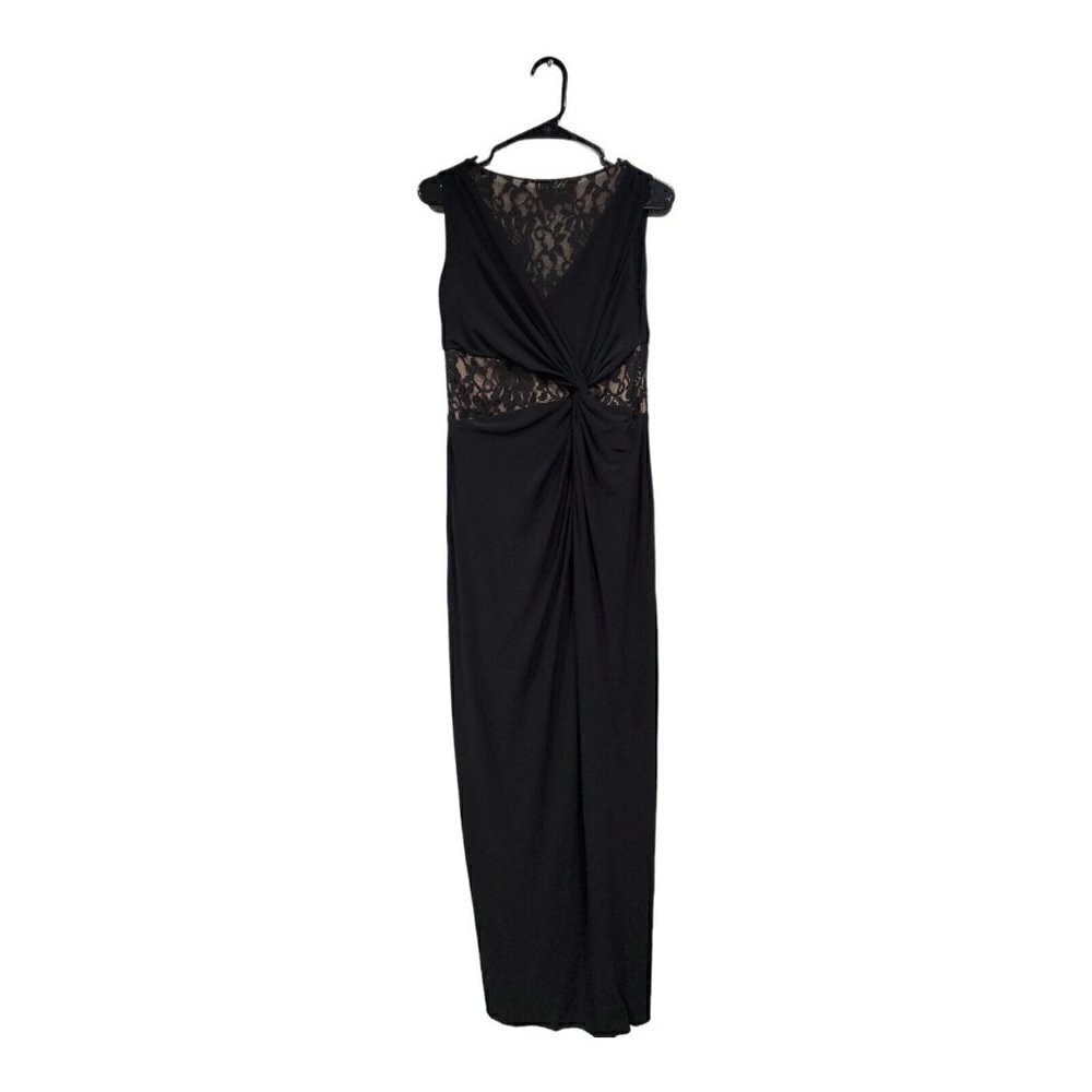 Lauren Ralph Lauren Women's Sleeveless Long Black Evening Gown Dress Lac…
